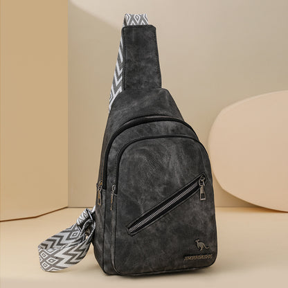 Women Chest Bag Korean Casual Messenger Bag Women Retro Soft Leather Shoulder Bag Popular Backpack - Wanita Store