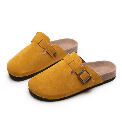 Closed Toe Slippers Women Couple Flip Flops Roman Shoes Casual Semi Slippers Lazy Shoes Tide - Wanita Store