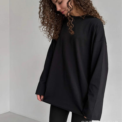 Spring Autumn Cotton Long Sleeved T Shirt Women Hand Worn Loose Top - Wanita Store