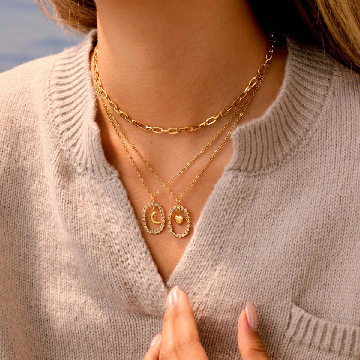 Cold Niche Design Embellished Chain Office Clavicle Chain Personality Necklace - Wanita Store