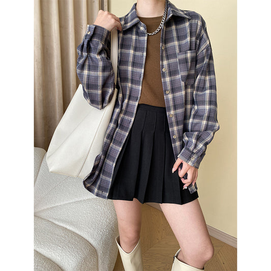 Autumn Winter Fashionable Item Woolen Thick Office High Waist A line Skirt Pleated Skirt - Wanita Store