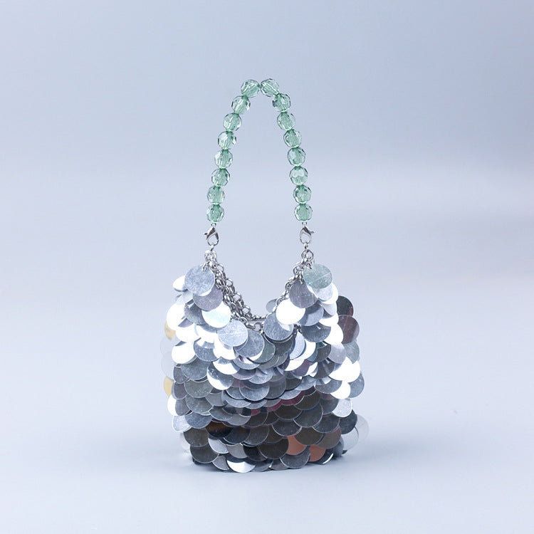Arrival Dinner Bag Handmade Silver Paillette Acrylic Portable Cocktail Bag Party Nightclub Goddess
