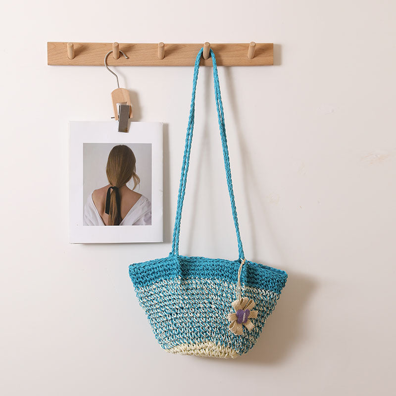 Fishbone Small Flower Blue