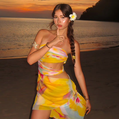 Vestido de mujer, verano, estampado, sexy, playa, vacaciones, sin hombros, top palabra de honor, vestido entallado a la cadera