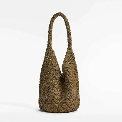 Shoulder Straw Bag Special Interest Design Portable Straw Bag Woven Bag Vacation Beach Bag Women Bag - Wanita Store
