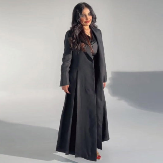Arrival Designer Model Autumn Winter Women British Retro Mid Length Coat