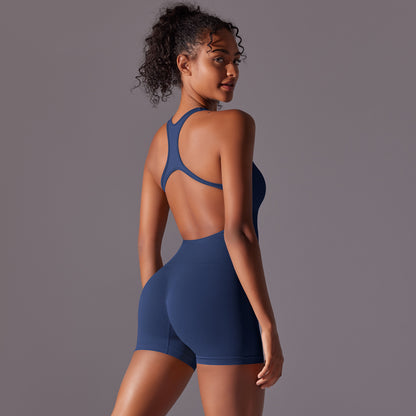 Tight Back Seamless Yoga Bodysuit Women Hip Lifting One Piece Sports Pilates Fitness Yoga Wear Women - Wanita Store