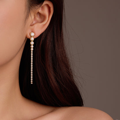 Women Wild Long Fringed Zircon Earrings Design Ear Studs Earrings - Wanita Store