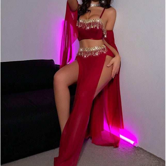 Sexy Cos Nightclub Dance Women Tassel Sexy Lingerie Set
