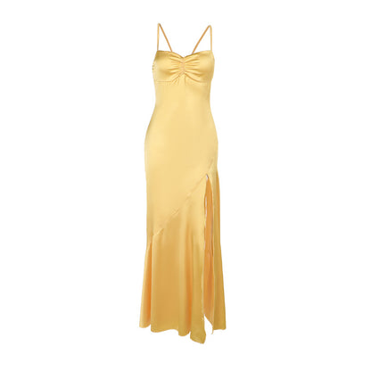 Autumn Socialite Camisole Dress Split Slimming Maxi Dress for Women - Wanita Store