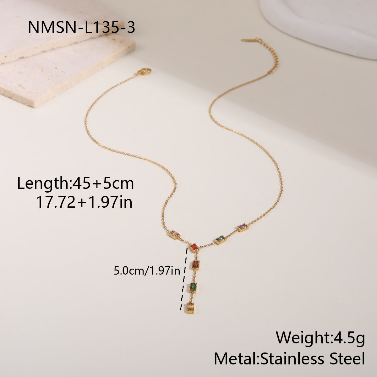 Gold Rectangle Necklace