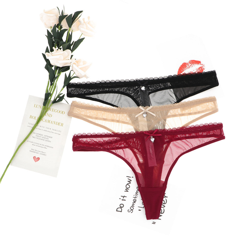 Weisi Honey Silk Ultra Thin Transparent Mesh T Back Ladies T Shaped Panties