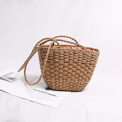 Handmade Straw Bag Best Bag Shoulder Woven Bag Women Bag Literary Handbag Small Bag Vacation Beach Bag - Wanita Store