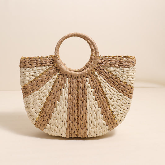 Gold Thread Bucket with Lining Coffee