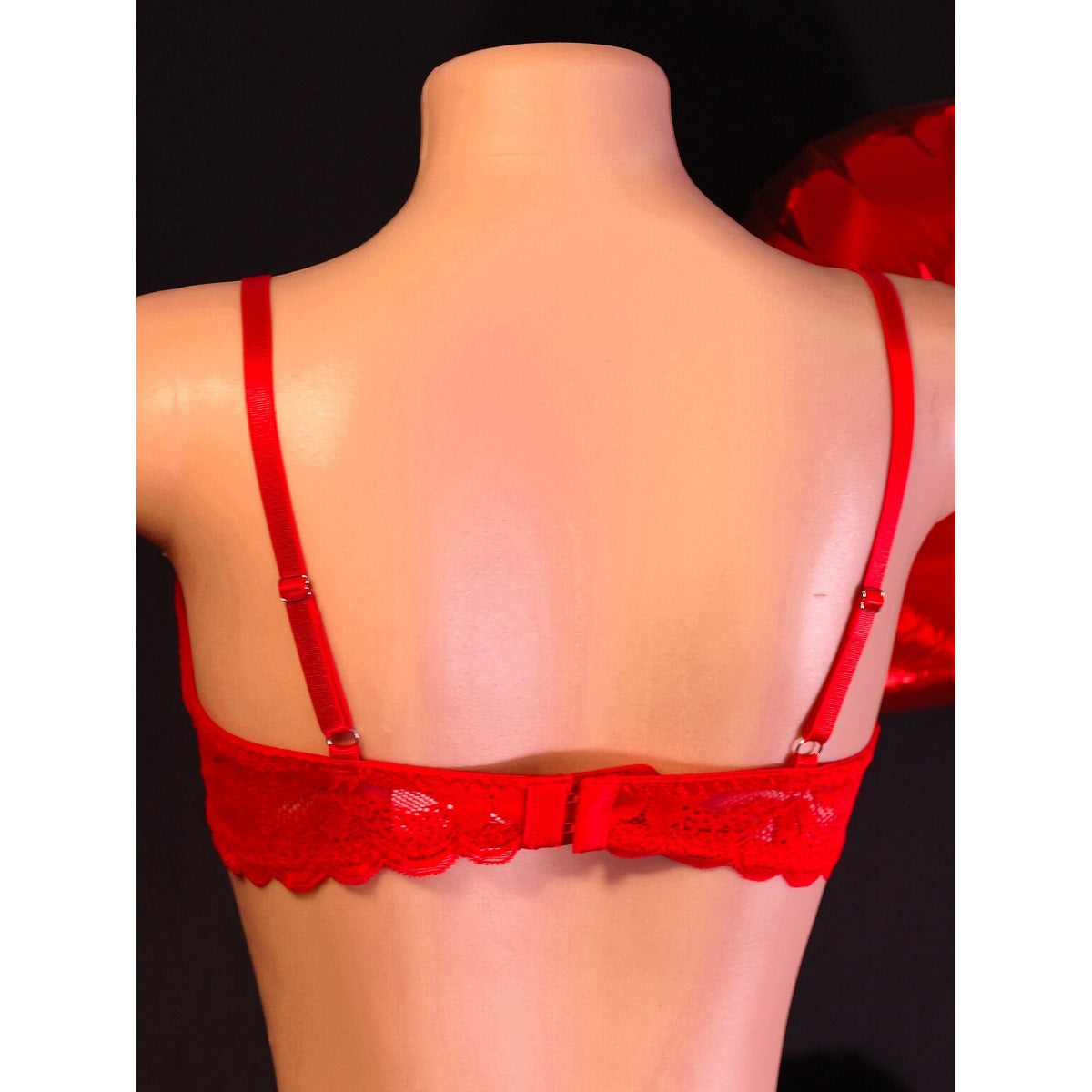 French Romantic Red Lace Bra Wireless Gather Comfortably Underwear