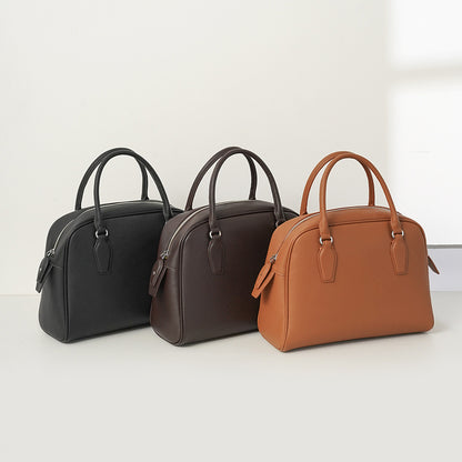 Handbag Simple Large Capacity Briefcase Autumn Winter Retro Bowling Bag Women Office Tote - Wanita Store