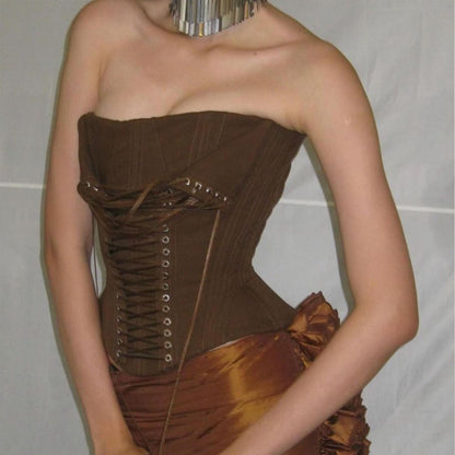 Advanced Design Sexy Boning Corset Lace up Corset Sexy Corset Tube Top - Wanita Store