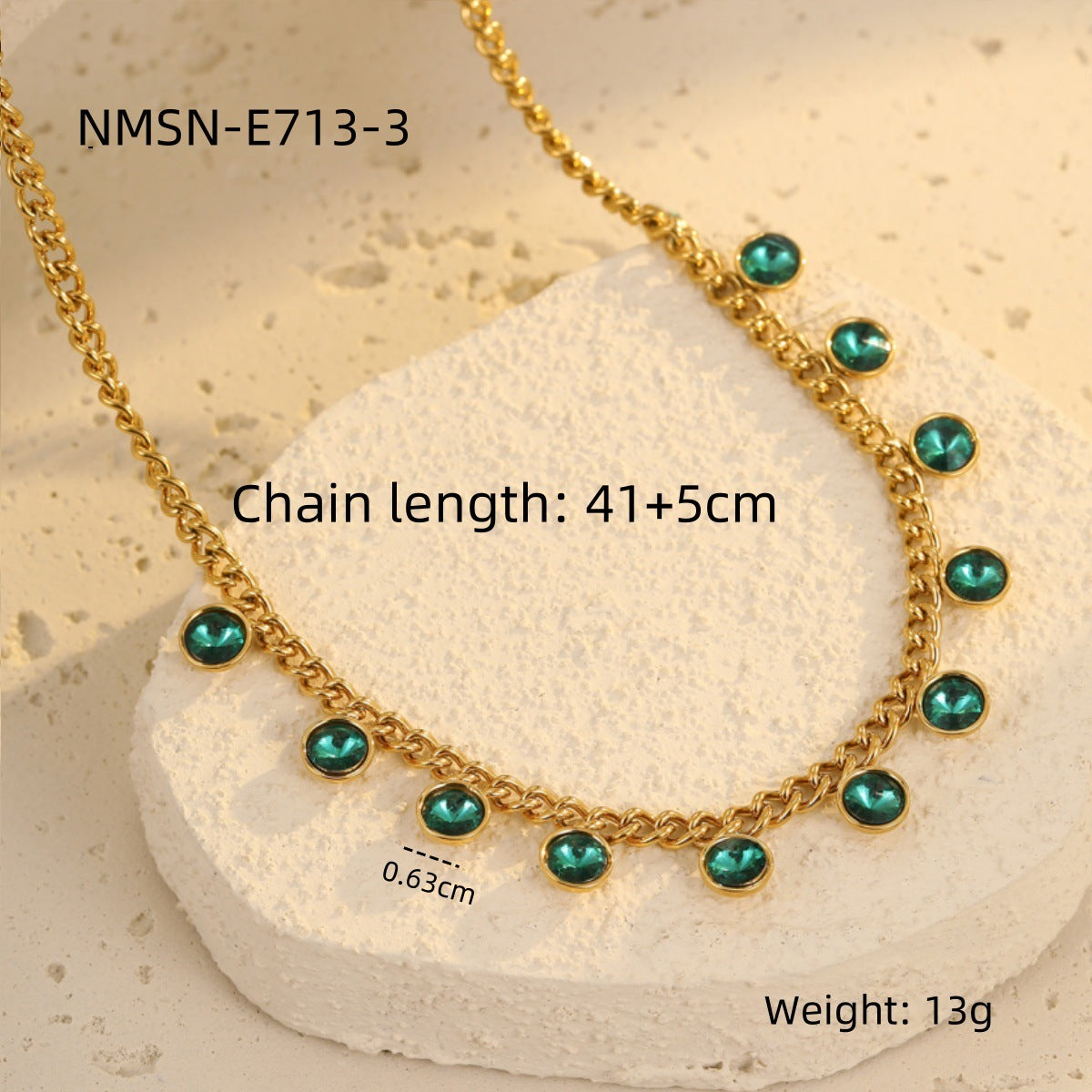 round Green Zircon Necklace