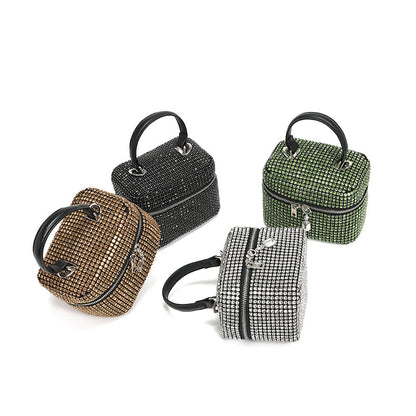 Rhinestone Women Bag Spring Arrival Full Rhinestone Western Chain Cosmetic Bag Messenger Bag Niche Handbag - Wanita Store