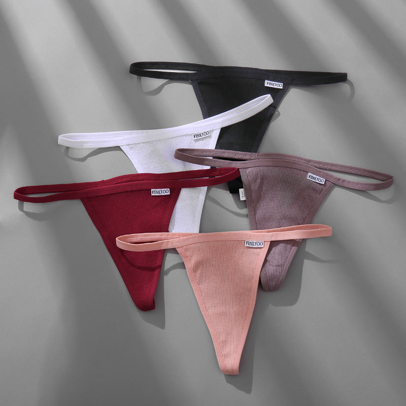 Women T-Back Low Waist Seamless Sexy Threaded Cotton Underwear Women Briefs