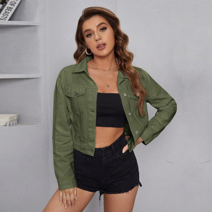 Women Clothing Denim Jacket Women Casual Short Denim Jacket Top - Wanita Store