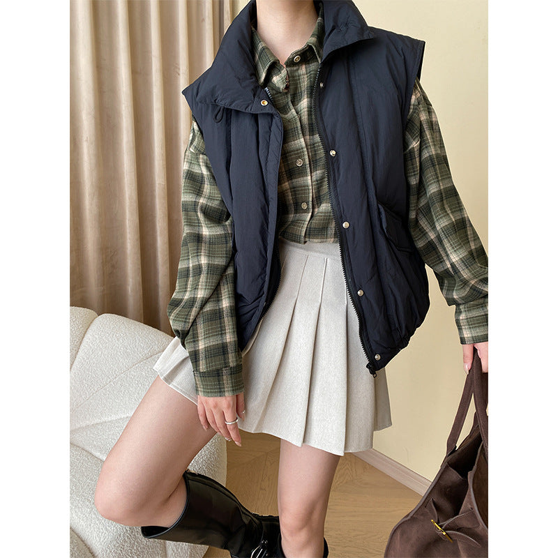 Autumn Winter Fashionable Item Woolen Thick Office High Waist A line Skirt Pleated Skirt