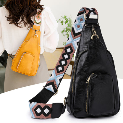 Soft Leather Chest Bag Retro Women Bag Crossbody Bag - Wanita Store