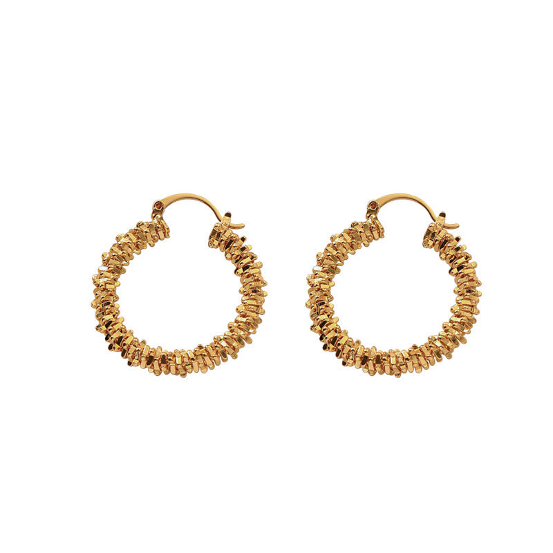 Exaggerated Irregular Asymmetric Big Circle C Shaped Earrings Ear Ring High Sense Design Earrings Women - Wanita Store