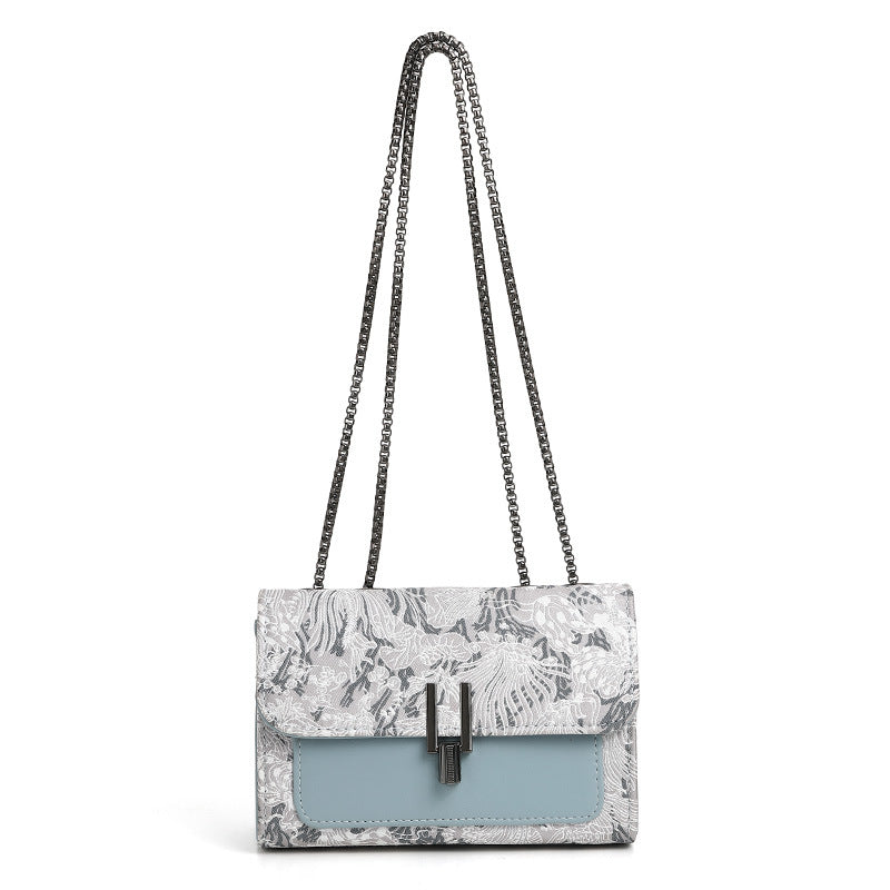 Summer All Matching Women Bag Crossbody Bag Embroidered Daily Small Square Bag Double Layer Chain Shoulder Underarm Bag