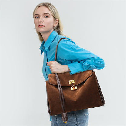 Tote Bag Autumn Winter High Grade Frosted Leather Bag Rodeo Bag Large Capacity Office Women Bag - Wanita Store