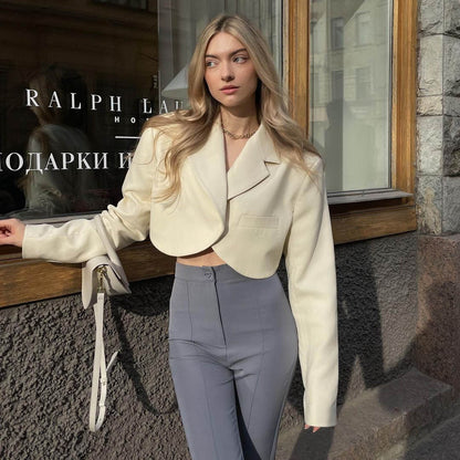 Sexy Small Blazer Autumn Winter Casual Short Women Blazer Outerwear - Wanita Store