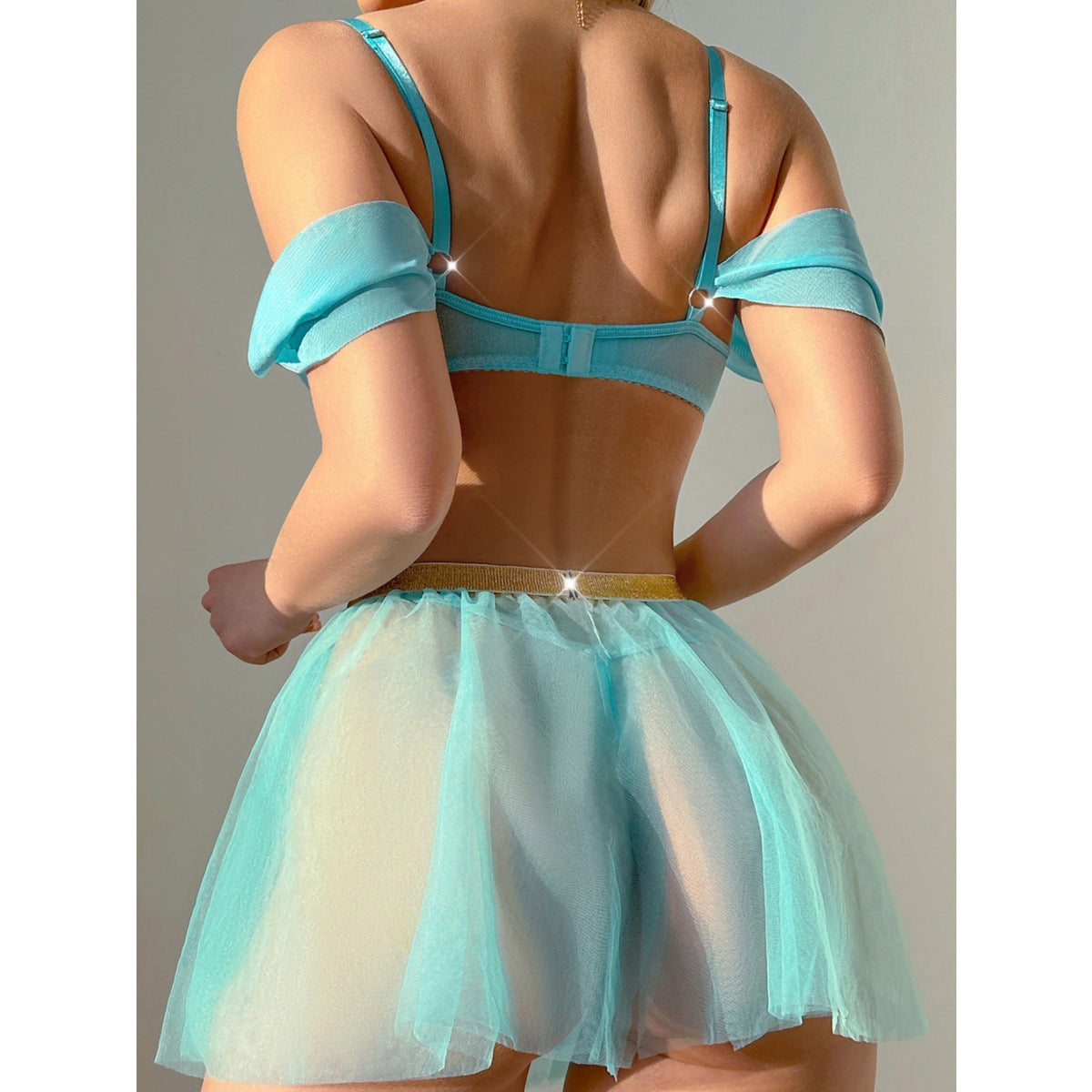 Women Mesh Sexy Underwear Women Clothing Skirt Sets Uniform Role Playing Belt T Back