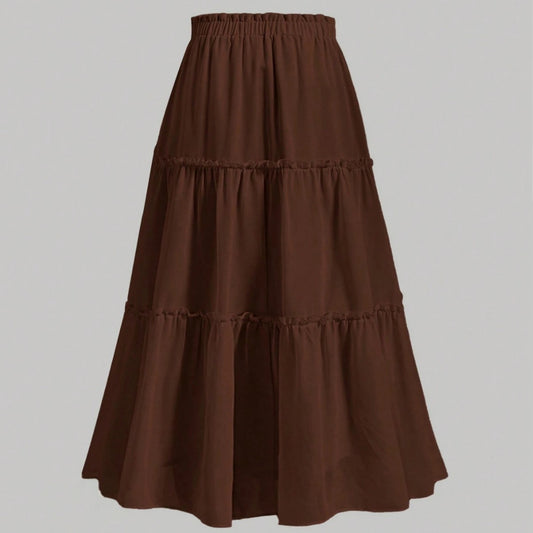 Autumn Wear High Grade Sense Flab Hiding Slimming Skirt Elastic Waist Women Long Skirt