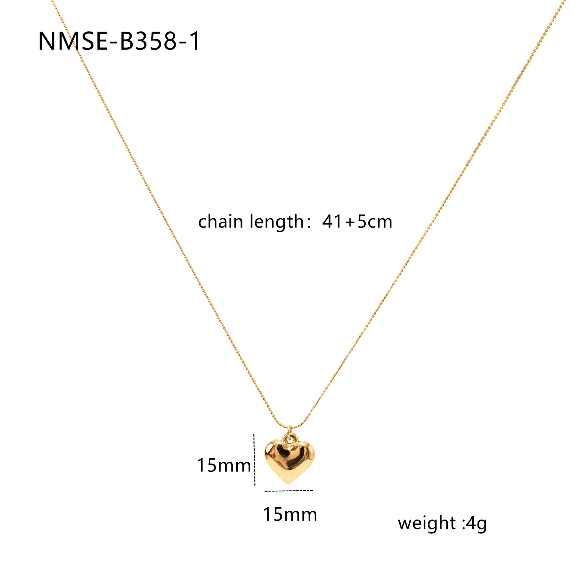 Three Dimensional Peach Heart Necklace Solid Love Heart Simplicity Dignified Embellished Clavicle Necklace Accessories - Wanita Store