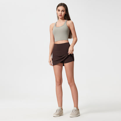 Outdoor Sports Tennis Skirt Anti Exposure Quick Drying Fitness Skirt Yoga Sports Skirt Women - Wanita Store
