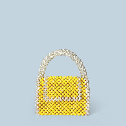 Advanced Texture Box Yellow Small Square Bag All Match Hand Made Retro Handbag