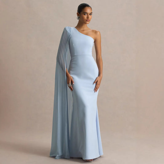 Spring Summer Shoulder Pleated Maxi Dress Holiday Party Women Dress