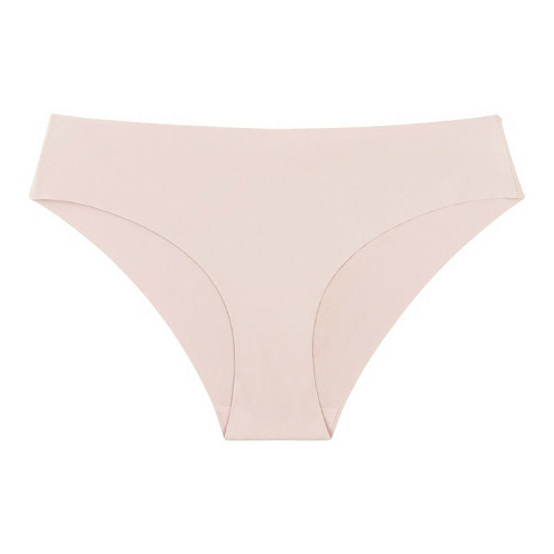 Seamless High Elastic Brocade Underwear Women Classic Low Waist Half Sheath Briefs Panties