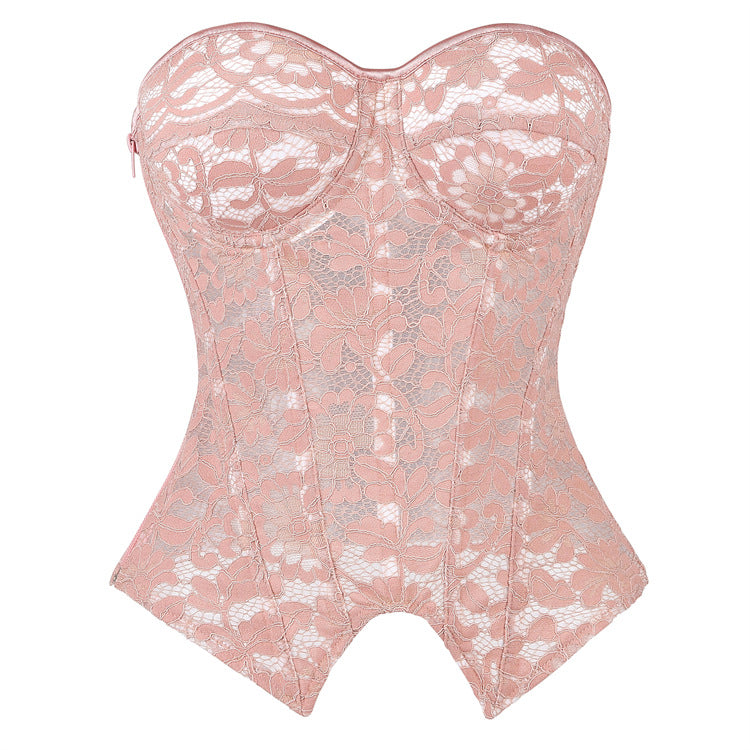 Breathable Chest Support with Chest Pad Sexy Mesh Court Shaper