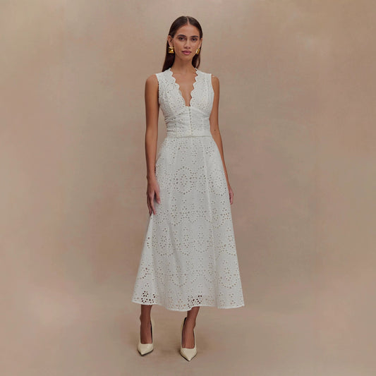 Spring Summer Vest Lace Casual Vacation Skirt Two Piece Set