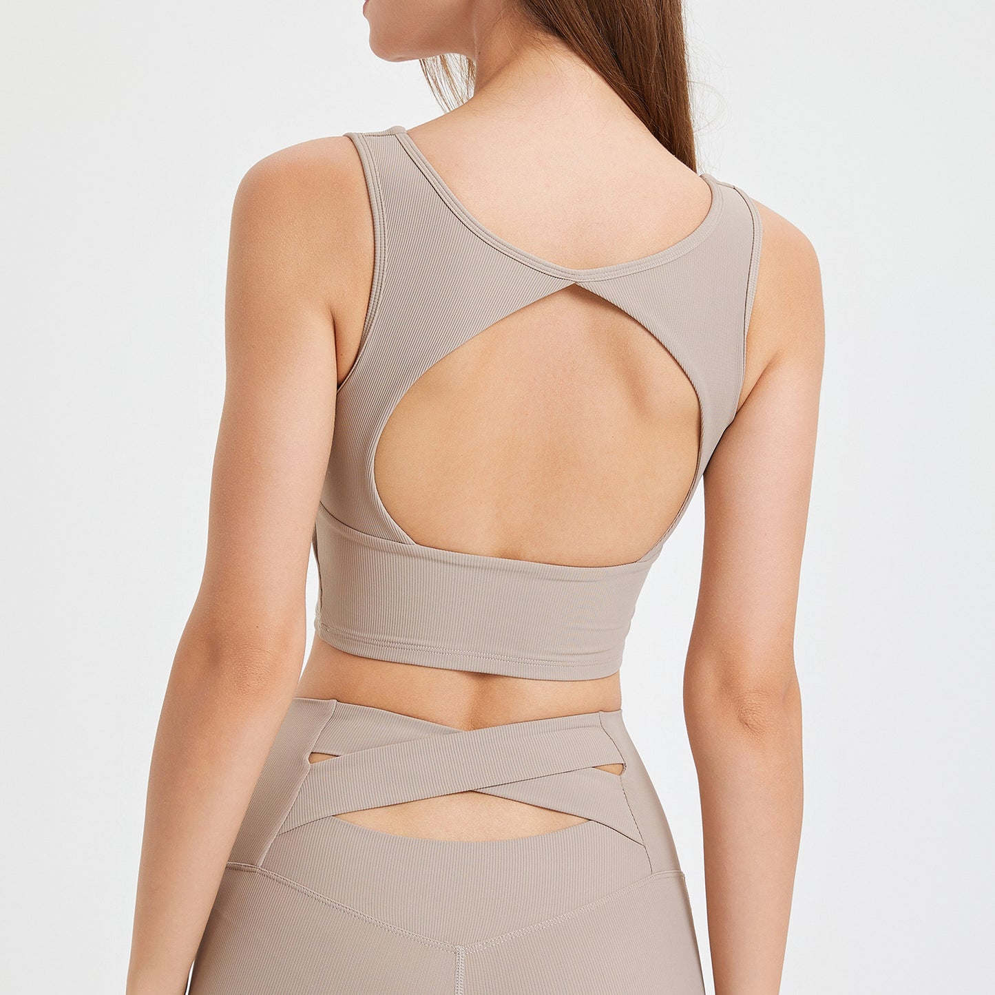 Spring Summer Beauty Back One Piece Sports Underwear Fixed Cup Yoga Bra Running Quick-Drying Shockproof Fitness Vest