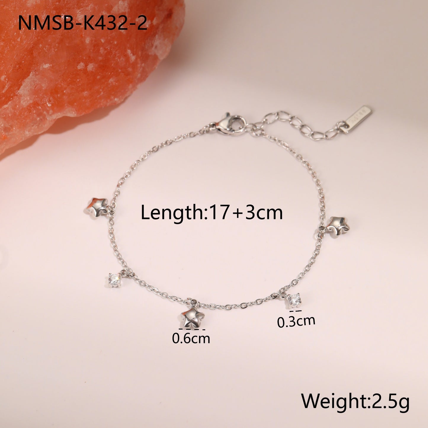 Steel Color Star Bracelet
