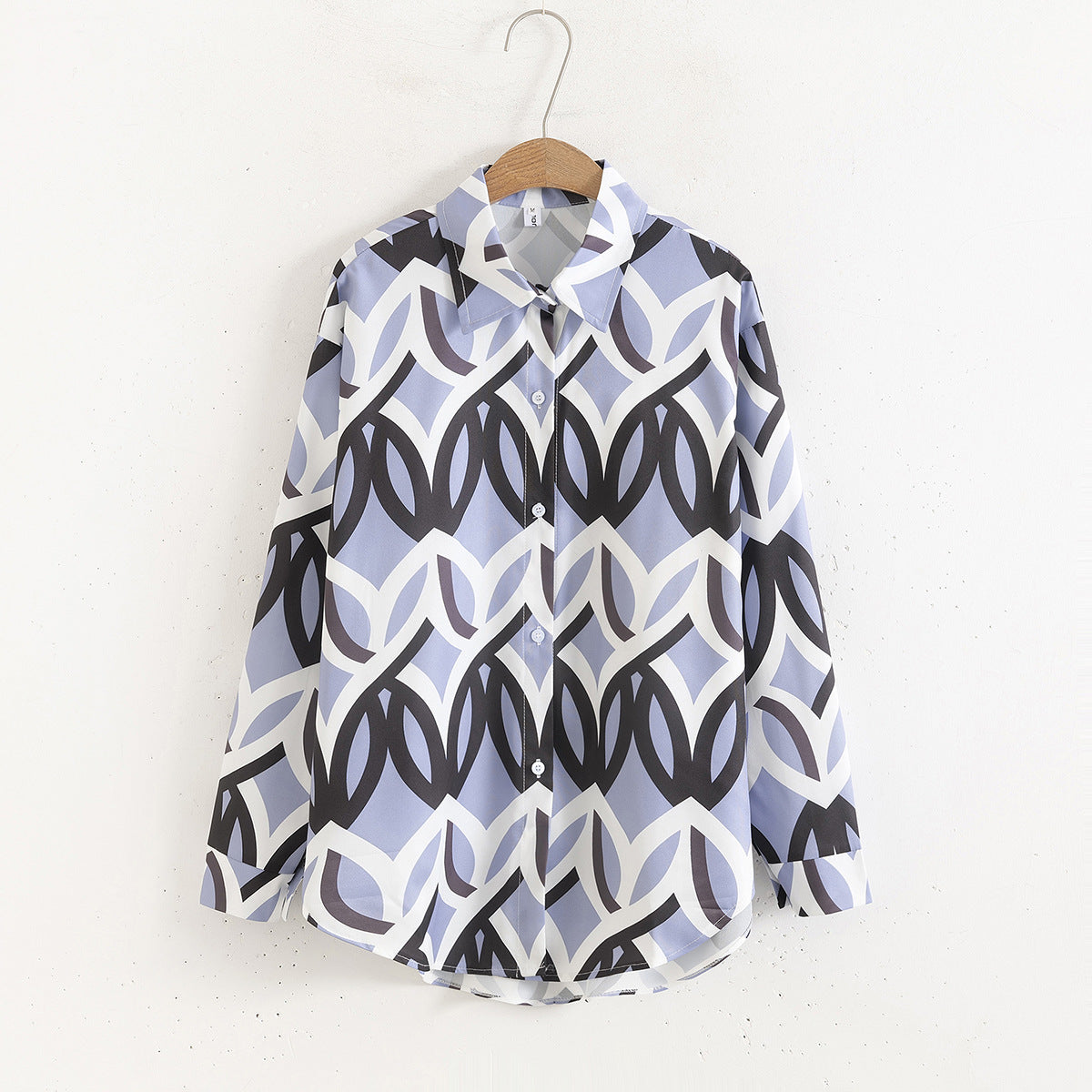 Women Floral Print Loose Collared Long Sleeves Shirt Striped printed top - Wanita Store