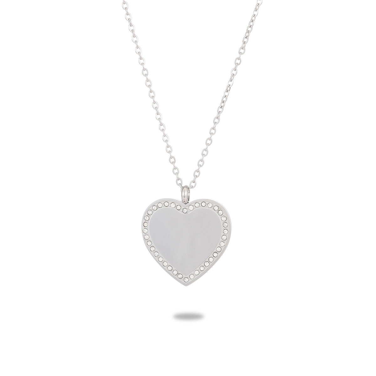 Lettering Private Exclusive Stainless Steel Necklace Special Interest Inlaid Zircon Titanium Steel Embellished - Wanita Store