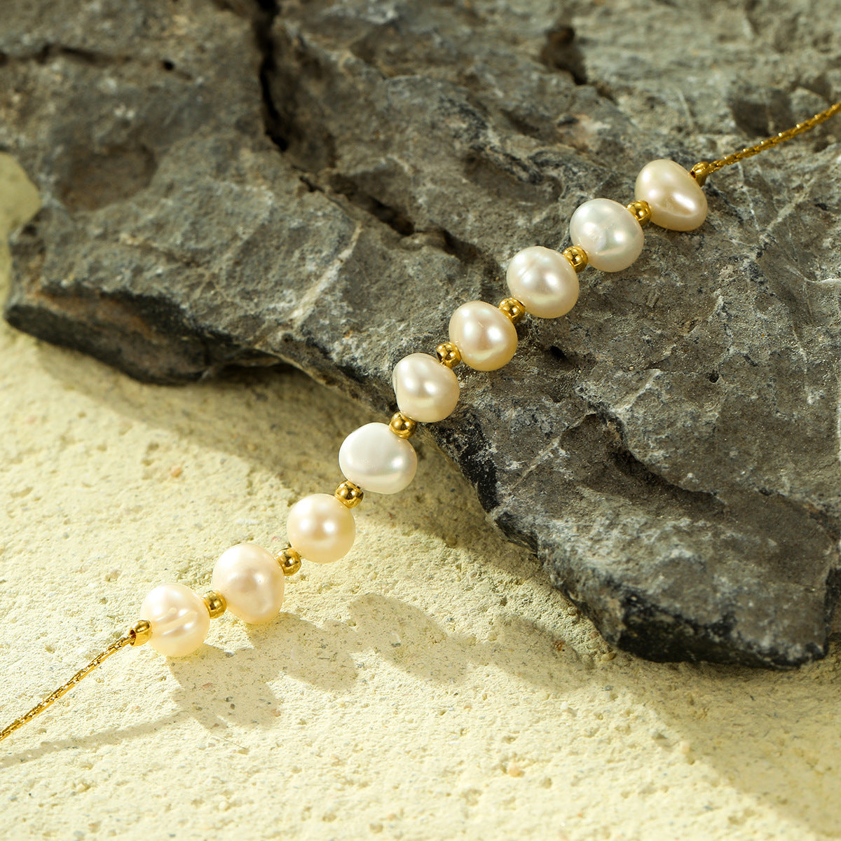 All Match Pearl Adjustable 18K Gold Titanium Steel Bracelets Simple Elegant Stainless Steel Bracelet Bracelet Accessories - Wanita Store