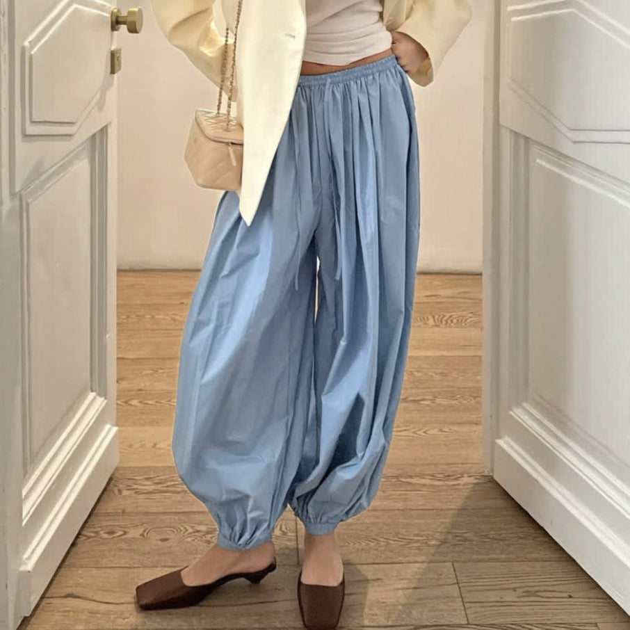 Summer Loose Fit Tappered Trousers Individual Casual Bloomers