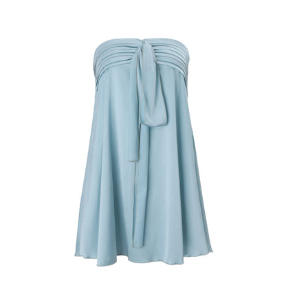 Vestido de mujer sexy de satén sin mangas con tirantes y tubo, color liso, para primavera y calle