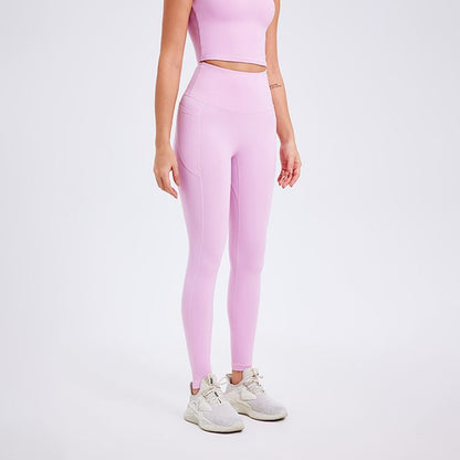 Zero Sense Yoga Pants Seamless Nude Feel Side Pocket Peach Hip Raise Skinny Exercise Workout Pants - Wanita Store
