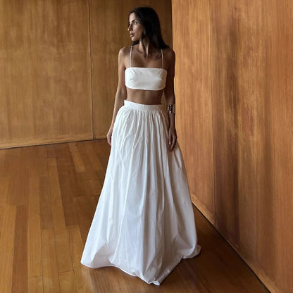 Cotton Suspender Underwear Skirt Spring Summer Sexy Underwear Skirt Two Piece Sets - Wanita Store