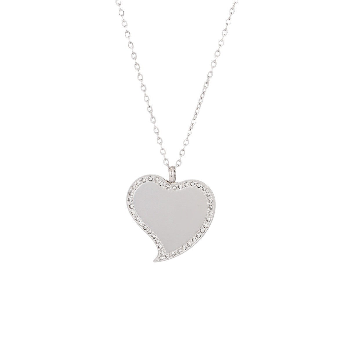 Lettering Private Exclusive Stainless Steel Necklace Special Interest Inlaid Zircon Titanium Steel Embellished - Wanita Store